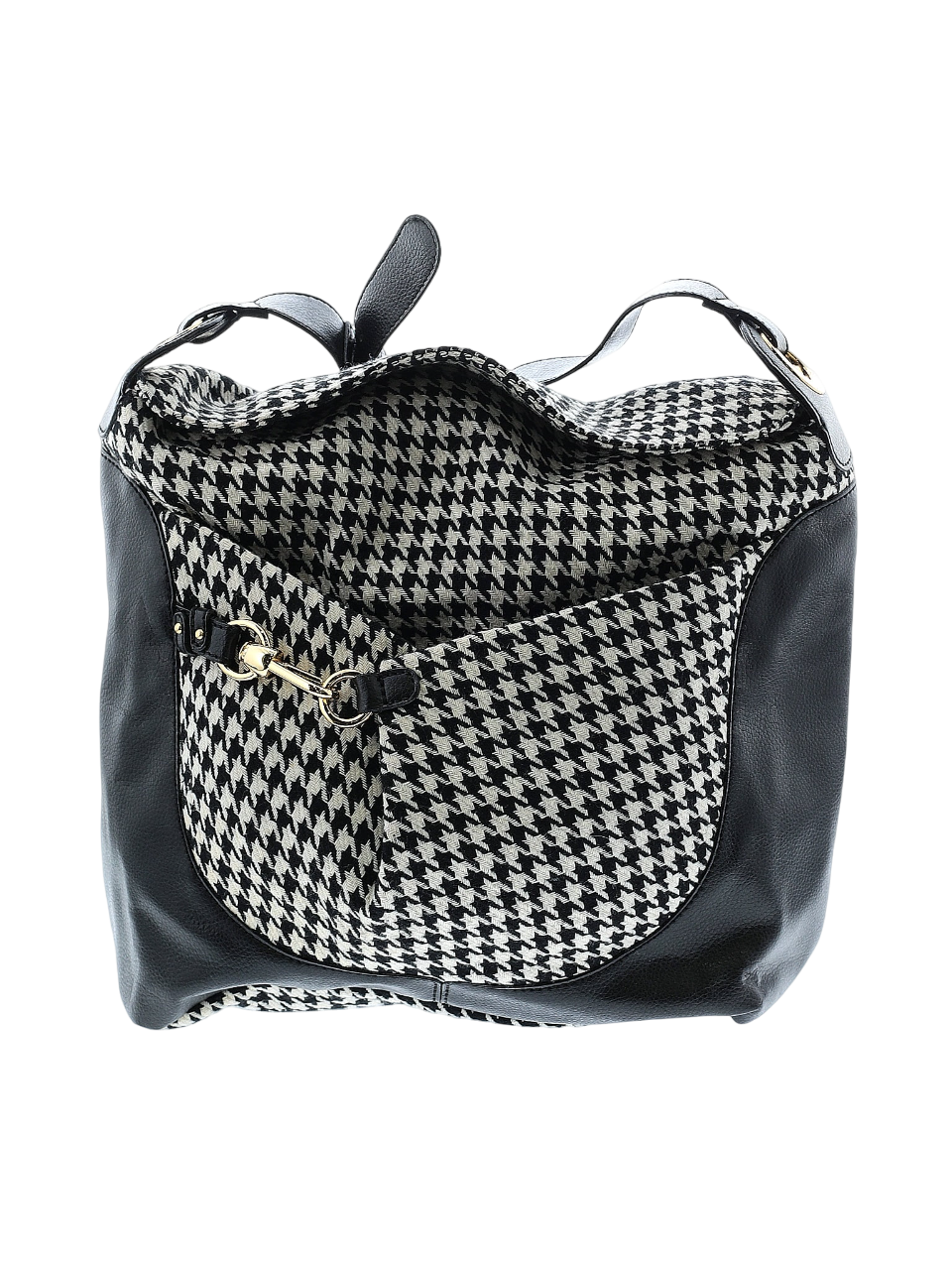 Houndstooth print, black Shoulder bag